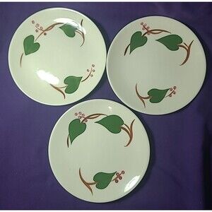 Blue Ridge Southern Potteries STANHOME IVY 3 Small Bread And Butter Plates 6.5"